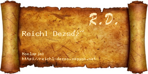 Reichl Dezső névjegykártya
